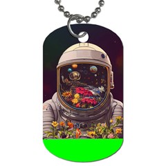 Astronaut Universe Planting Flowers Cosmos Jpg Dog Tag (One Side)