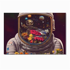 Astronaut Universe Planting Flowers Cosmos Jpg Postcard 4 x 6  (Pkg of 10)