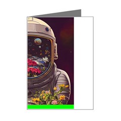 Astronaut Universe Planting Flowers Cosmos Jpg Mini Greeting Card