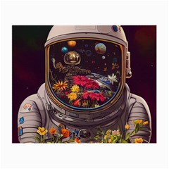 Astronaut Universe Planting Flowers Cosmos Jpg Small Glasses Cloth by Pakemis