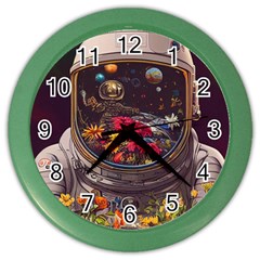 Astronaut Universe Planting Flowers Cosmos Jpg Color Wall Clock