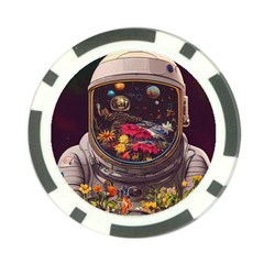 Astronaut Universe Planting Flowers Cosmos Jpg Poker Chip Card Guard