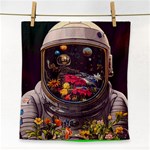 Astronaut Universe Planting Flowers Cosmos Jpg Face Towel Front