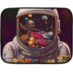 Astronaut Universe Planting Flowers Cosmos Jpg Fleece Blanket (Mini)