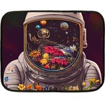 Astronaut Universe Planting Flowers Cosmos Jpg Fleece Blanket (Mini) 35 x27  Blanket