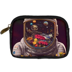 Astronaut Universe Planting Flowers Cosmos Jpg Digital Camera Leather Case