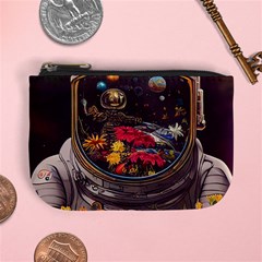 Astronaut Universe Planting Flowers Cosmos Jpg Mini Coin Purse