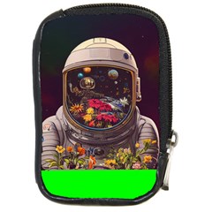 Astronaut Universe Planting Flowers Cosmos Jpg Compact Camera Leather Case