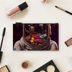 Astronaut Universe Planting Flowers Cosmos Jpg Cosmetic Bag (Small)