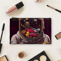 Astronaut Universe Planting Flowers Cosmos Jpg Cosmetic Bag (Medium)