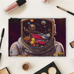 Astronaut Universe Planting Flowers Cosmos Jpg Cosmetic Bag (Large)