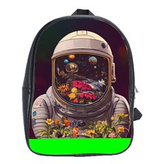 Astronaut Universe Planting Flowers Cosmos Jpg School Bag (Large)