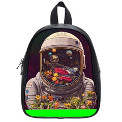 Astronaut Universe Planting Flowers Cosmos Jpg School Bag (Small)