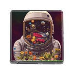 Astronaut Universe Planting Flowers Cosmos Jpg Memory Card Reader (Square 5 Slot) Front