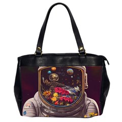 Astronaut Universe Planting Flowers Cosmos Jpg Oversize Office Handbag (2 Sides)