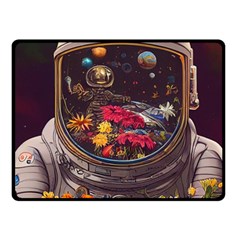 Astronaut Universe Planting Flowers Cosmos Jpg Fleece Blanket (Small)