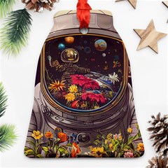 Astronaut Universe Planting Flowers Cosmos Jpg Ornament (Bell)