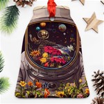 Astronaut Universe Planting Flowers Cosmos Jpg Ornament (Bell) Front