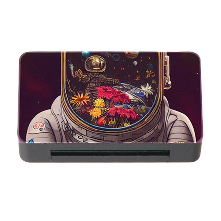 Astronaut Universe Planting Flowers Cosmos Jpg Memory Card Reader with CF