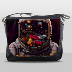 Astronaut Universe Planting Flowers Cosmos Jpg Messenger Bag