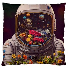 Astronaut Universe Planting Flowers Cosmos Jpg Large Cushion Case (Two Sides)