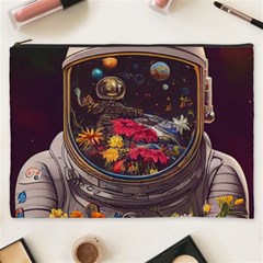 Astronaut Universe Planting Flowers Cosmos Jpg Cosmetic Bag (XXXL)