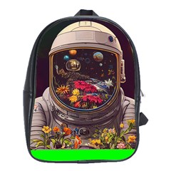 Astronaut Universe Planting Flowers Cosmos Jpg School Bag (xl) by Pakemis