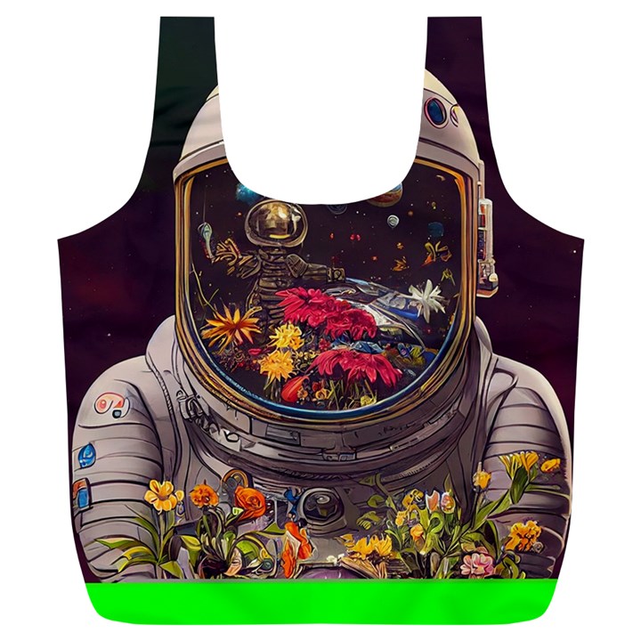 Astronaut Universe Planting Flowers Cosmos Jpg Full Print Recycle Bag (XL)