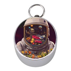 Astronaut Universe Planting Flowers Cosmos Jpg Mini Silver Compasses