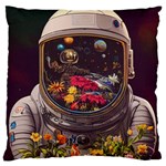 Astronaut Universe Planting Flowers Cosmos Jpg Large Flano Cushion Case (One Side) Front