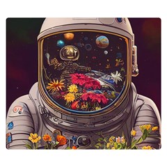 Astronaut Universe Planting Flowers Cosmos Jpg Double Sided Flano Blanket (small) by Pakemis