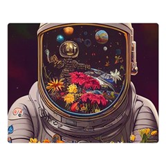 Astronaut Universe Planting Flowers Cosmos Jpg Double Sided Flano Blanket (Large)