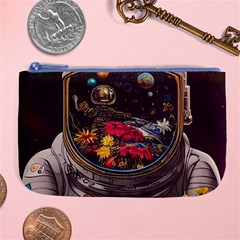 Astronaut Universe Planting Flowers Cosmos Jpg Large Coin Purse