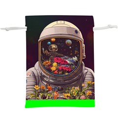 Astronaut Universe Planting Flowers Cosmos Jpg Lightweight Drawstring Pouch (XL)