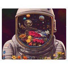 Astronaut Universe Planting Flowers Cosmos Jpg Flano Blanket (Medium)