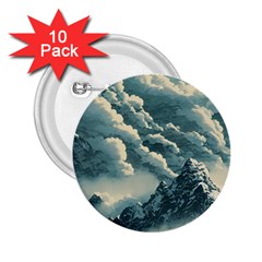 Mountains Alps Nature Clouds Sky Fresh Air 2 25  Buttons (10 Pack)  by Pakemis