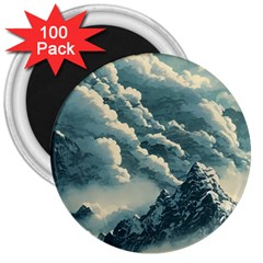 Mountains Alps Nature Clouds Sky Fresh Air 3  Magnets (100 Pack) by Pakemis