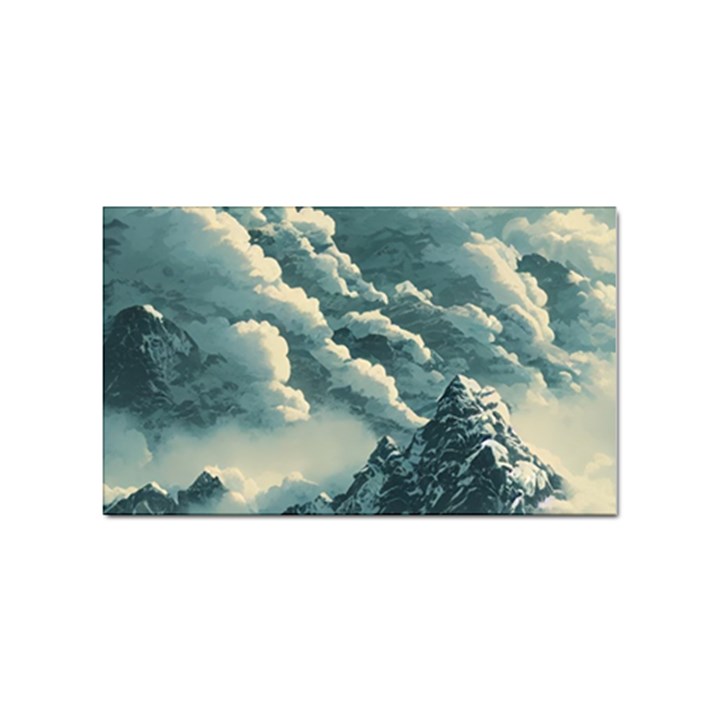 Mountains Alps Nature Clouds Sky Fresh Air Sticker (Rectangular)