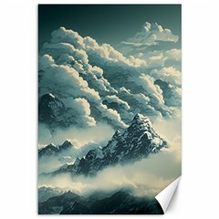 Mountains Alps Nature Clouds Sky Fresh Air Canvas 12  X 18  by Pakemis