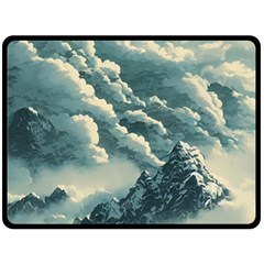 Mountains Alps Nature Clouds Sky Fresh Air Double Sided Fleece Blanket (large) by Pakemis