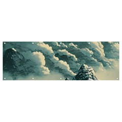 Mountains Alps Nature Clouds Sky Fresh Air Banner And Sign 12  X 4  by Pakemis