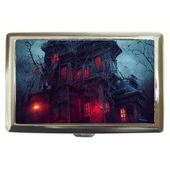 Haunted House Halloween Cemetery Moonlight Cigarette Money Case by Pakemis