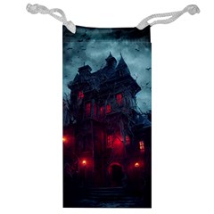 Haunted House Halloween Cemetery Moonlight Jewelry Bag by Pakemis