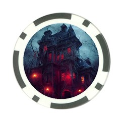 Haunted House Halloween Cemetery Moonlight Poker Chip Card Guard (10 Pack) by Pakemis