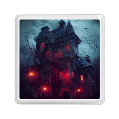 Haunted House Halloween Cemetery Moonlight Memory Card Reader (square) by Pakemis