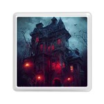 Haunted House Halloween Cemetery Moonlight Memory Card Reader (Square) Front