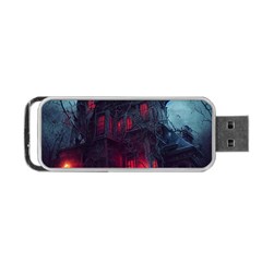 Haunted House Halloween Cemetery Moonlight Portable Usb Flash (two Sides) by Pakemis