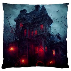 Haunted House Halloween Cemetery Moonlight Standard Flano Cushion Case (one Side) by Pakemis