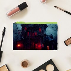 Haunted House Halloween Cemetery Moonlight Cosmetic Bag (xs) by Pakemis