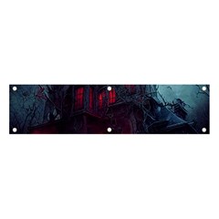 Haunted House Halloween Cemetery Moonlight Banner And Sign 4  X 1  by Pakemis